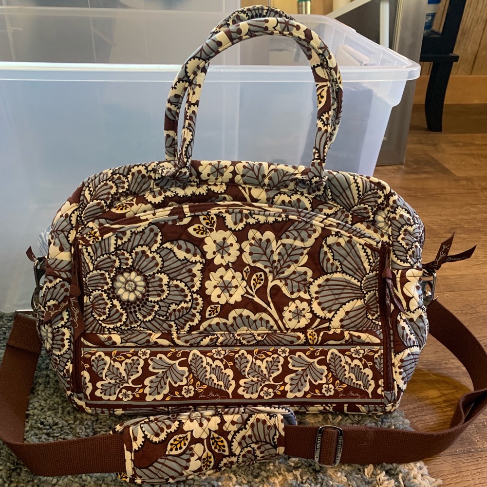 Vera Bradley metro bag laptop book slate blooms